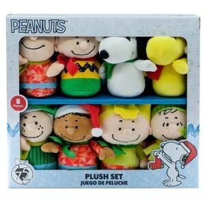 Peanuts 75th ANNIVERSARY Plush Set Toys Charlie Brown Snoopy Christmas